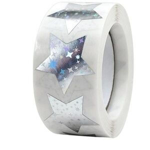 1roll Flash Gradient Color Star Stickers Kids Reward Decals - Party Favors